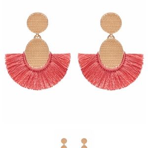 India Hicks coral golden fan earrings